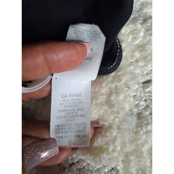 La BLANCA Zip Front One Piece Swimsuit Sz 6 Black Minimalist Beach Lifeguard - Picture 12 of 13